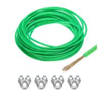 Cavo d'acciaio zincato 15m verde rivestito in vinile (4PEC manicotti M6 per)