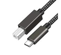 Cavo dati da USB C a USB B, da tipo B 2.0 a tipo C MIDI, in nylon intrecciato da maschio a maschio, per stampante Thunderbolt 3, compatibile con MacBook Pro, iMac, XPS, Acer, ASUS, HP/Epson/Canon,