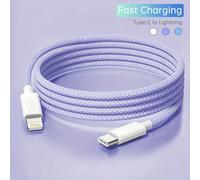 Cavo dati intrecciato in nylon da 20W, 1m/2m, Type-C a Lightning, compatibile con iPhone 14/13/12/11 Pro Max/XR/XS/X/8/7/6 Plus/SE, cavo di ricarica rapida, certificato MFi, compatibile con 14 Pro Max