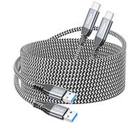 Cavo dati lungo da USB a USB-C [3,1 m, confezione da 2], cavo USB 3.2 Gen 2 a tipo C, 10 Gbps, sincronizzazione ad alta velocità, ricarica rapida 3,1 A, per iPhone 16/15 Pro Max, Samsung Galaxy