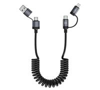 Cavo dati retrattile a molla per auto 2 a 2 da 100 W