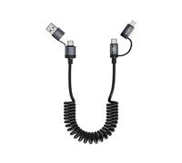 Cavo Dati Retrattile A Molla per Auto 2-A-2 da 100 W Adatto per Type-C Cavo di Ricarica Rapida per 6A 4 In 1