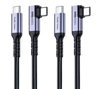 Cavo dati USB C 3.1 da 3 m 2 pacchetti, SUMPK angolo retto 100W Gen 2 cavo di trasferimento veloce 10Gbps ad alta velocità di ricarica, cavo PD di uscita video 4k 60hz per monitor Display