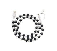 Cavo Dati USB C Portatile Alla Moda con Perline 2 In 1, Cavo di Ricarica Multiplo, Cavo di Ricarica Rapida con Perle Colorate Fatto A Mano, A