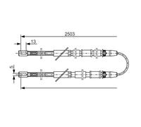 Cavo Del Freno Posteriore Bosch Per Lada 1200-1600 Nova Toscana