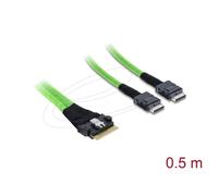 Cavo Delock 82195 0,5 m Slim SAS SFF-8654 8i a 2 x OCuLink SFF-8611