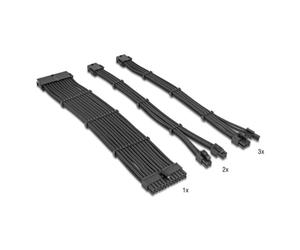 Cavo Delock 84541 Set 6 pezzi 30 cm nero con pettini