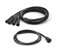 Cavo di Accensione, Cavo per Candela 8 Mm, Lunghezza 1 M, Set di Cavi per Candele di Accensione Stabile Ad Alta Efficienza per Auto D'epoca a 4 Cilindri (Nero)