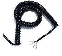 Cavo di alimentazione a molla, 1PC PU Cavo a molla Filo 4-Core 20/26 /22Awg Stretch 1/2/ 3/4/ 5/6/ 7/8 /9/10 /Metri telescopico a spirale(4 Cores 26 Awg,Stretch 6 meter)