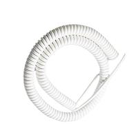 Cavo di alimentazione a molla, Cavo elettrico a spirale bianco scalabile 2 conduttori x 0,75 m2 conduttore in rame 3,5 telescopico a molla Bobina retrattile(Stretch 3.7 meter 3 Core 15AWG)