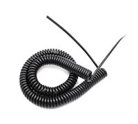 Cavo di alimentazione a spirale nero a 3 conduttori, 0,5 mm quadrati, 2,5 metri, 5 metri, 7,5 metri, cavo elettrico estensibile a molla, bobina retrattile(Line length 5 meter 3 core 17AWG)