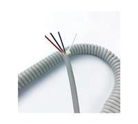 Cavo di alimentazione a spirale quadrata a 4 nuclei da 0,3 mm Cavo telescopico Cavo di estensione grigio Filo a molla Cavo ad alta elasticità con nucleo in rame(Stretch 15 Meters)