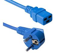 Cavo di alimentazione ACT da C19 a spina CEE7/7 (angolato), 0,6 m, IEC 60320, cavo di alimentazione per UPS e server, blu - AK5171