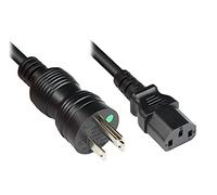 Cavo di alimentazione americana/USA spina di rete tipo B (NEMA 5-15P) Hospital Grade a presa C13 (dritta) - UL/CSA - AWG18 - nero - 1,8 m