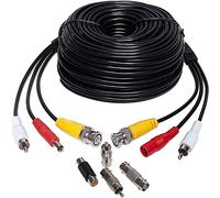 Cavo di alimentazione BNC per videocamera di sicurezza audio HD da 30,5 m, regalo BNC - Cavo di prolunga pre-fatto tutto in uno con connettori BNC RCA 30 m 3 in 1 (100 Ft)