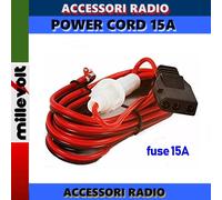 CAVO DI ALIMENTAZIONE CB CON FUSIBILE 15A, POWERCORD CRT SS 6900 7900 ALAN48