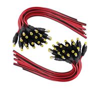 Cavo di alimentazione CC a treccia da 100 pezzi, spina 18AWG 2,1 mm x 5,5 mm, 12 V, 5 A, maschio