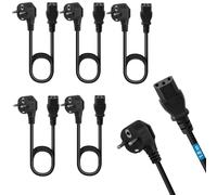 Cavo di alimentazione da 1,80 m, per dispositivi spina CEE 7/7 Schuko a IEC 320 C13, per PC, monitor, TV, monitor del computer, videoproiettore, elettrodomestici, confezione da 5