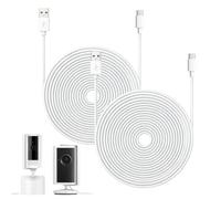 Cavo di alimentazione da USB-A a USB-C da 5 m, compatibile con Ring Indoor Camera Plus/Pan-Tilt Indoor Cam, cavo di ricarica di prolunga per ripiani alti o soffitti, facile da installare (bianco