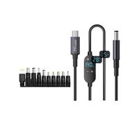 Cavo di Alimentazione da USB C A CC da 140 W, Adattatore di Tensione Regolabile da Tipo C A 5V-28V con Connettore e 10 Adattatori.