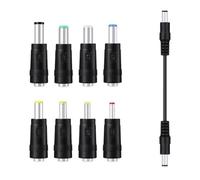 Cavo di alimentazione essenziale DC5.5x2.1mm maschio a maschio cavo supporta fino a 3A corrente con 8pcs adattatori per router laptop 4.8x1.7mm