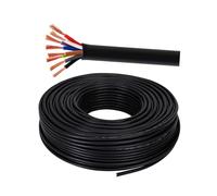 Cavo Di Alimentazione Fai Da Te In Rame Privo Ossigeno A 8 Conduttori, Approvato CE, Filo Elettrico PVC Nero For Dispositivi Esterno/casa, Ufficio, Apparecchiature Monitoraggio(50ft,0.34mm²)