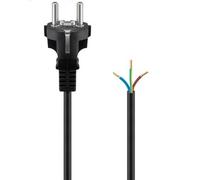 Goobay 51327 Cavo con Standard Tedesco da Adattare, Nero, 1.5m Lunghezza del Cavo