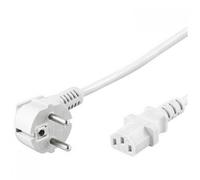 Goobay 51321 Cavo di alimentazione per apparecchi freddi, alimentazione angolata su un lato, spina di sicurezza (tipo F, CEE 7/7) fino alla presa C13 (collegamento apparecchio freddo), Bianco, 5 metri