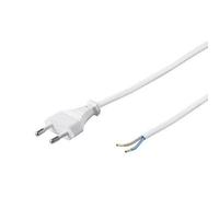 Goobay 51345 Cavo di rete a 2 poli con spina Euro e terminali aperti Cavo di rete a 2 poli con ghiera CEE 7/16 spina Euro Bianco 1,5m