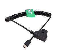 Cavo di alimentazione HangTon per trasmissione DJI SDR RX TX e motore Focus Pro, motore di messa a fuoco wireless Tilta Nucleus Nano II, da D-tap a USB-C USB tipo C a spirale 40-70cm
