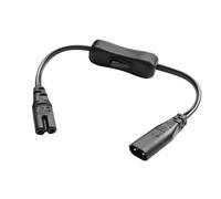 Cavo di alimentazione IEC 320 C8 a C7 con interruttore YACSEJAO 1FT 100-250V IEC 320 C8 a IEC 320 C7 prolunga AC cavo adattatore per computer monitor Smart TV e altro ancora