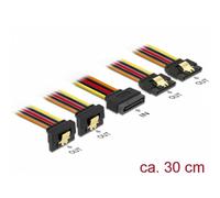 Cavo di alimentazione interno DeLOCK 0,3 m 4x SATA a 1x SATA