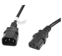 Lanberg Cavo di alimentazione CA-C13E-11CC-0050-BK IEC C13 femmina a IEC C14 maschio VDE 5 m Nero