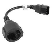 Lanberg CA-C14E-10CC-0018-BK - Prolunga per cavo di alimentazione "Iec 320 C14", 0,2 m, colore: Nero