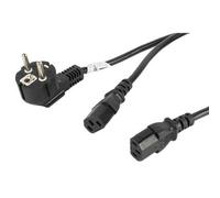 Cavo di Alimentazione Lanberg SCHUKO CEE 7/7 A 2X IEC320 C13 Nero