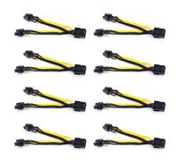 Cavo di alimentazione per scheda grafica GPU Miner, 8X EPS CPU 8 pin a 2 porte PCIe 8 pin doppio PCI-E 6+2 pin Y Splitter 18 AWG 20 cm