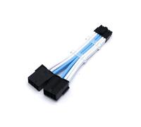 Cavo di alimentazione personalizzato a 12 pin for RTX3060 3070 3080 RTX3090, cavi prolunga for adattatore GPU da Mini 12p a 2x8(50CM,White aqua blue)