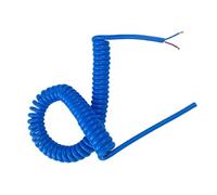 Cavo di alimentazione retrattile a 2 conduttori, 1,5 mm, quadrato, blu, con anima in rame puro, molla di tensione, bobina retrattile(Stretch 6 meter 15AWG 1.5mm2)