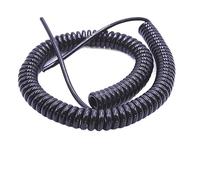 Cavo di alimentazione telescopico nero da 2,5 metri, cavo estensibile, cavo a spirale a molla con 2 nuclei e 12 nuclei con guaina solare(4core,24AWG 0.2mm)