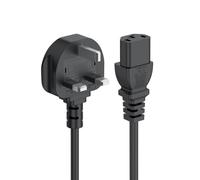 Cavo di alimentazione UK da IECC13 a BS1363 da 2 m, cavo di alimentazione per bollitore, nero, 2 m