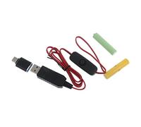 Cavo di alimentazione universale tipo C/USB a 3V AAA batteria fittizia con interruttore per radio LED giocattolo telecomando convertitore USB cavo DC-Buck Boost linea eliminatore batteria per