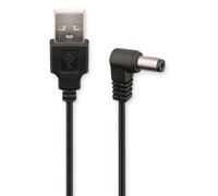 Cavo di alimentazione USB a CC Goobay angolato 2,5x5,5 mm 1 m Nero