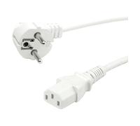 VALUE Cavo di alimentazione dritto IEC femmina con spina di contatto di protezione e presa IEC C13 bianco 0,6 m