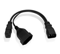 Cavo di alimentazione Y-Splitter 30 cm, IEC 60320 C14 a C13 + presa Euro CEE7/16, 250 V 10 A c14 a schuko adattatore cavo di prolunga elettrico per PC monitor UPS PDU dispositivi elettrici