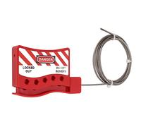 Cavo di bloccaggio tagout regolabile in acciaio inossidabile, lunghezza 6,56 piedi, riutilizzabile con 5 fori di bloccaggio, per impianti industriali, energetici, miniere di