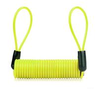 Cavo di blocco flessibile a molla per casco da bici e moto, con blocco del freno a disco, per prevenire i furti, filo di acciaio rivestito in PVC per una maggiore sicurezza (giallo)