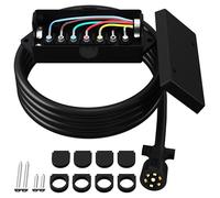 Cavo di cablaggio in linea resistente a 7 vie, 2,4 m, con scatola di giunzione impermeabile a 7 bande, connettore a 7 pin, prolunga per camper, camion, barca, gancio di traino, luce auto e controllo