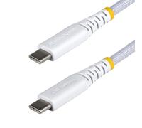 StarTech Cavo USB-C 30cm, Intrecciato, PD 60W, Bianco (USB2CC30CMNCBRWH) | Guaina in TPE a Doppio Strato, Cavo Robusto e Resistente, USB 2.0, 3A