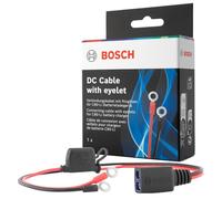 Cavo di Collegamento Bosch per Caricabatterie - 0189999280 | Cavo Batteria con Capicorda e Fusibile da 40 A - Occhielli M6, Cavo da 52 cm - Ricambio di Qualità Originale