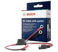 Cavo di Collegamento Bosch per Caricabatterie - con Occhielli e Fusibile 40 A - Ricambi Originali - Occhielli M6, Cavo 52 cm - 0189999271